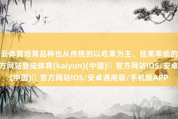 开云体育培育品种也从传统的以吃果为主、挂果率低的老品种-开yun体育官方网站登陆体育(kaiyun)(中国)❥官方网站IOS/安卓通用版/手机版APP